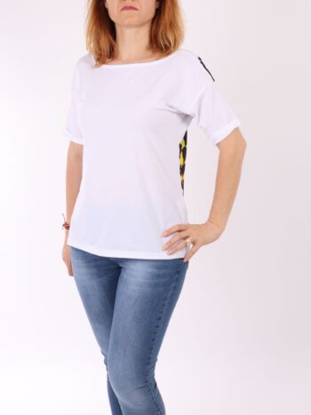 Tricou dama lung cu print si lantisor