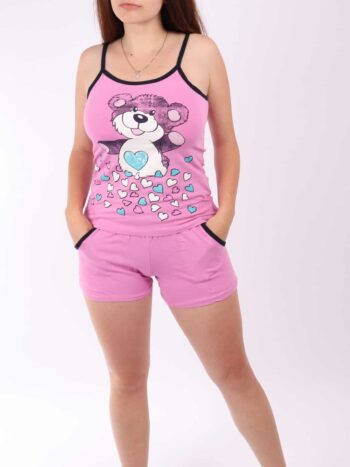 Pijama scurta imprimeu urs