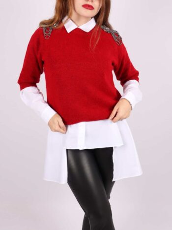 Pulover dama cu aplicatii stralucitoare