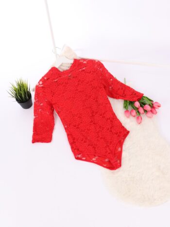 Body dama din dantela brodata cu inchidere prin capse