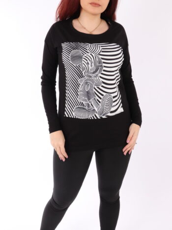 Bluză lungă cu print