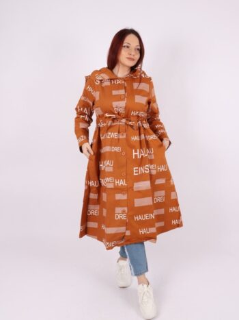 Trench dama cu print stil casual