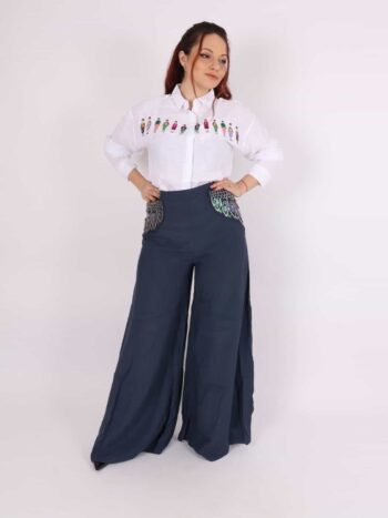 Pantaloni evazati cu paiete