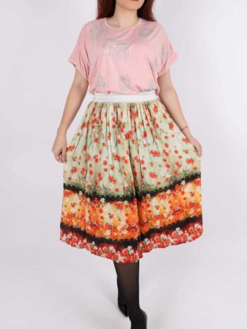 Fusta plisata imprimeu floral