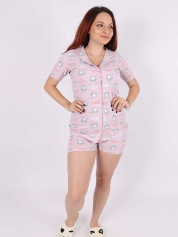 Pijama dama bumbac cu print