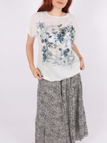 Bluza dama cu maneca scurta si print