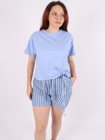 Tricou dama din bumbac cu siret reglabil