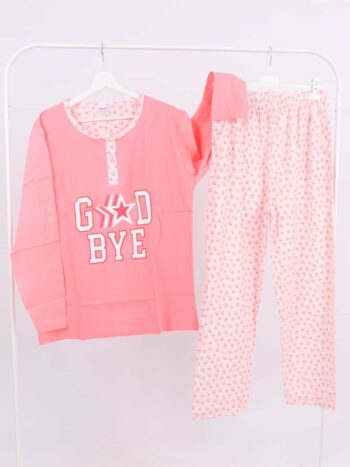 Pijama lunga cu imprimeu