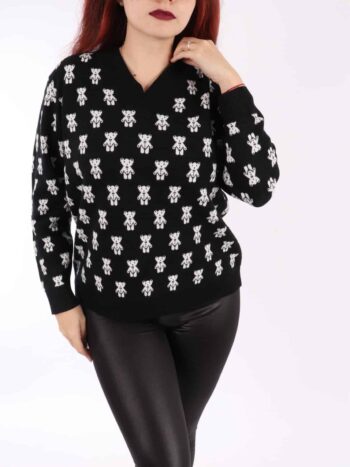 Pulover dama imprimeu ursuleti
