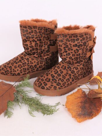 Cizme dama imblanite si efect animal print