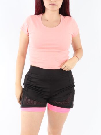 Tricou dama scurt cu spatele gol si efect nod.