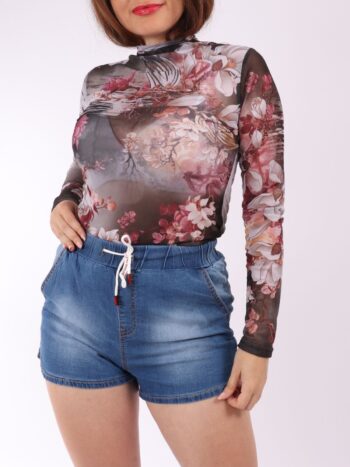 Body dama transparent cu inchidere prin capse. 