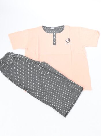 Pijama dama din 100% bumbac cu print colorat. 