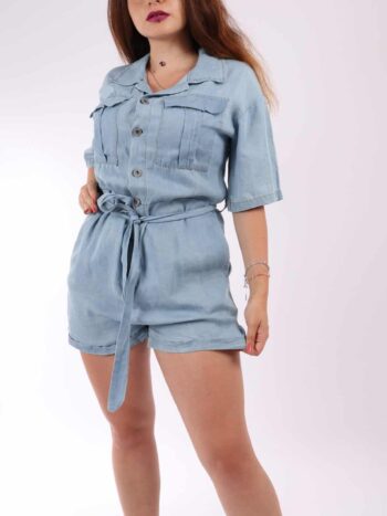 Salopeta denim scurta