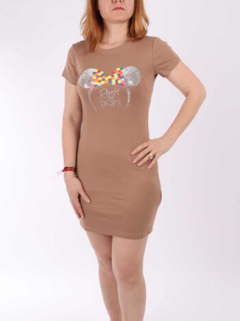 Rochie imprimeu si buline colorate