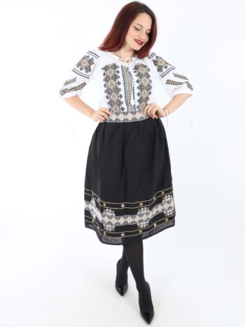 Fusta traditionala din bumbac cu brau elastic