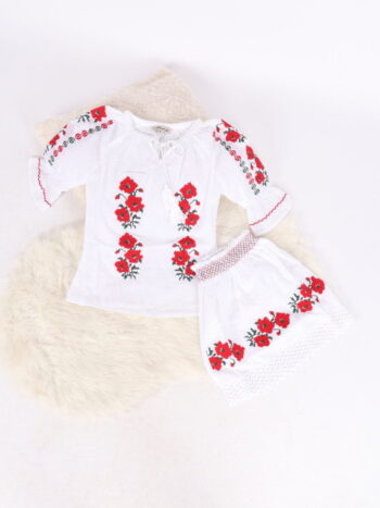 Set traditional pentru fetite cu broderie
