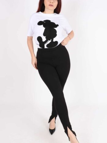 Pantaloni dama stil colant cu efect decupat