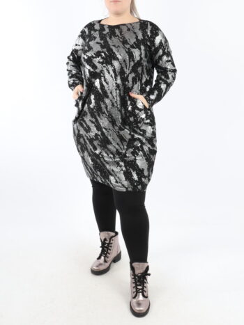 Rochie dama lejera cu efect metalizat