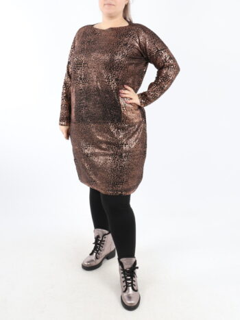 Rochie dama lejera cu efect metalizat