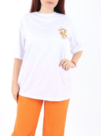 Tricou dama cu print colorat pisica