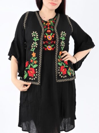 Vesta traditionala cu broderie florala