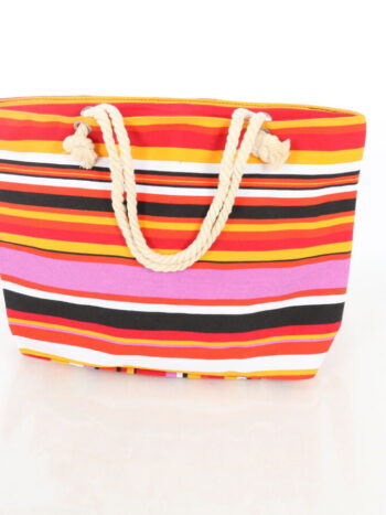 Geanta de plaja 30x45cm cu manere si inchidere prin fermoar.