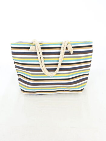 Geanta de plaja 30x45cm cu manere si inchidere prin fermoar.