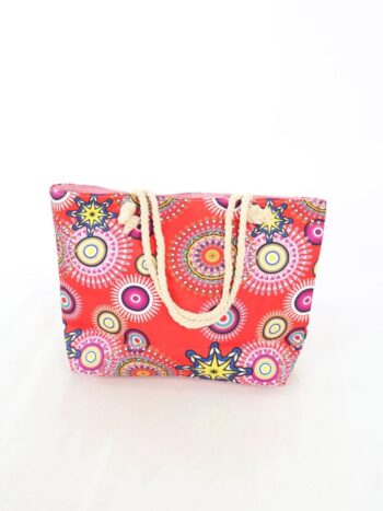 Geanta de plaja 30x45cm cu manere si inchidere prin fermoar.