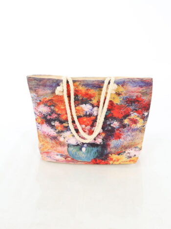 Geanta de plaja 30x45cm cu manere si inchidere prin fermoar.