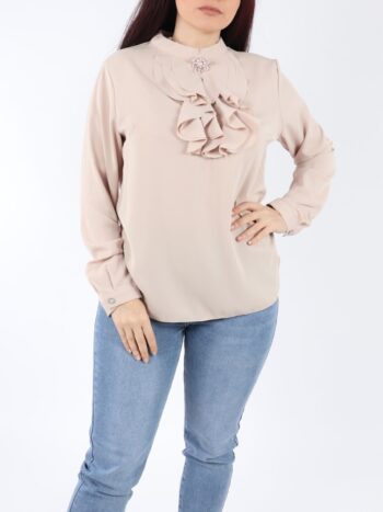 Bluza dama cu volanase si accesoriu.