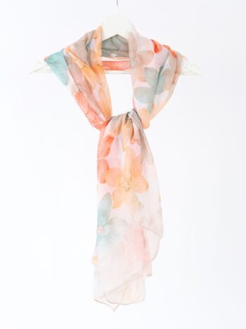 Esarfa eleganta cu print floral multicolor.