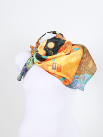 Esarfa eleganta din matase cu reproduceri picturi celebre.
