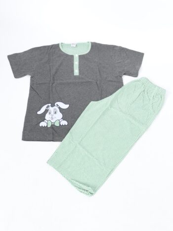 Pijama dama din doua piese cu print colorat.