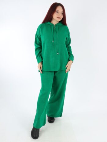 Compleu dama gros cu fermoar si gluga