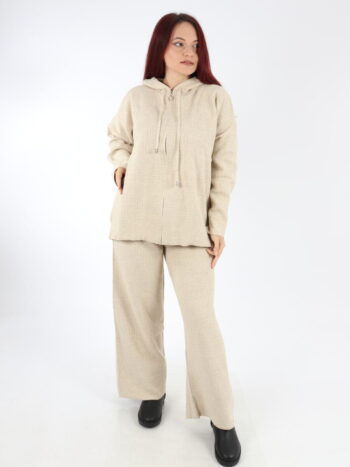 Compleu dama gros cu fermoar si gluga