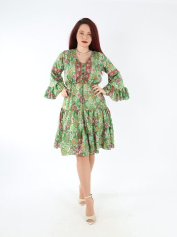 Rochie dama cu siret reglabil si volanase.