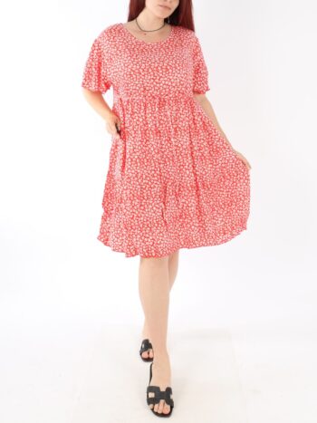 Rochie de vara dama cu siret in talie si print.