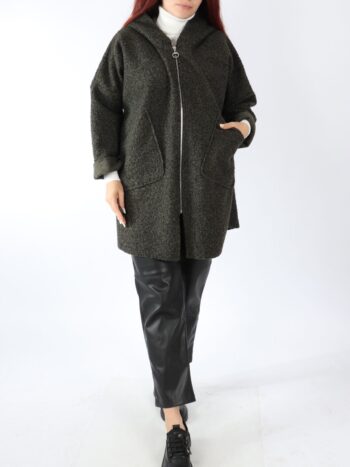 Palton stil hainuta de dama cu fermoar