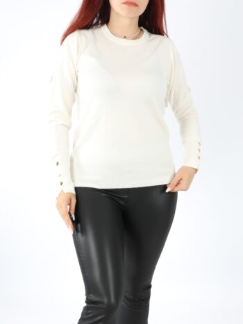 Pulover dama clasic cu nasturi.