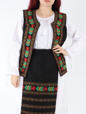Vesta traditionala cu broderie colorata
