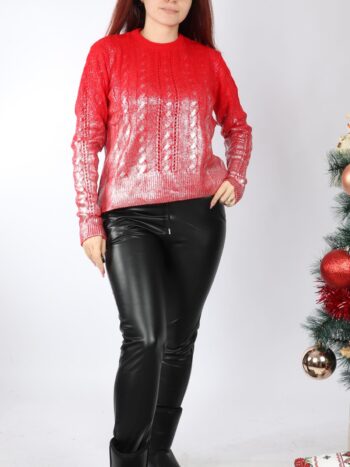 Pulover dama cu efect metalizat