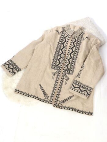 Sacou traditional cu broderie si buzunare