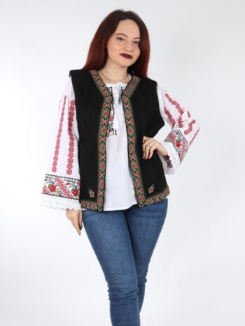 Vesta traditionala cu broderie colorata