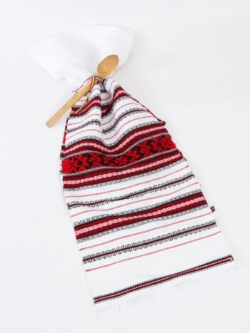 Stergar traditional cu franjuri si motive 180cm x 37cm