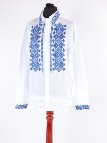Camasa traditionala barbateasca cu broderie colorata si inchidere prin nasturi.