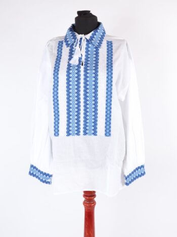 Camasa traditionala barbateasca cu broderie colorata si inchidere prin siret.